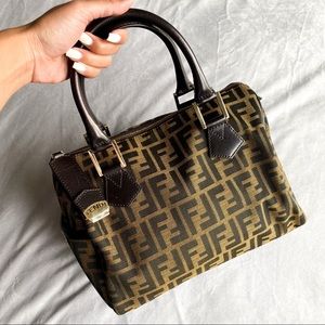 Authentic Fendi Zucca Chef Boston Tobacco Bag